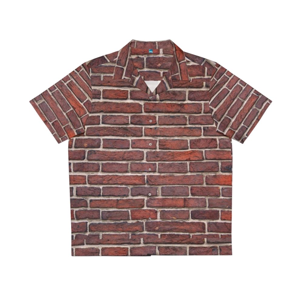 Brick Wall Hawaiian Shirt with Grunge Textured Pattern