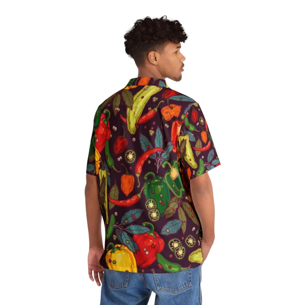 Spicy Hot Hawaiian Shirt with Vibrant Pepper Pattern - People Back