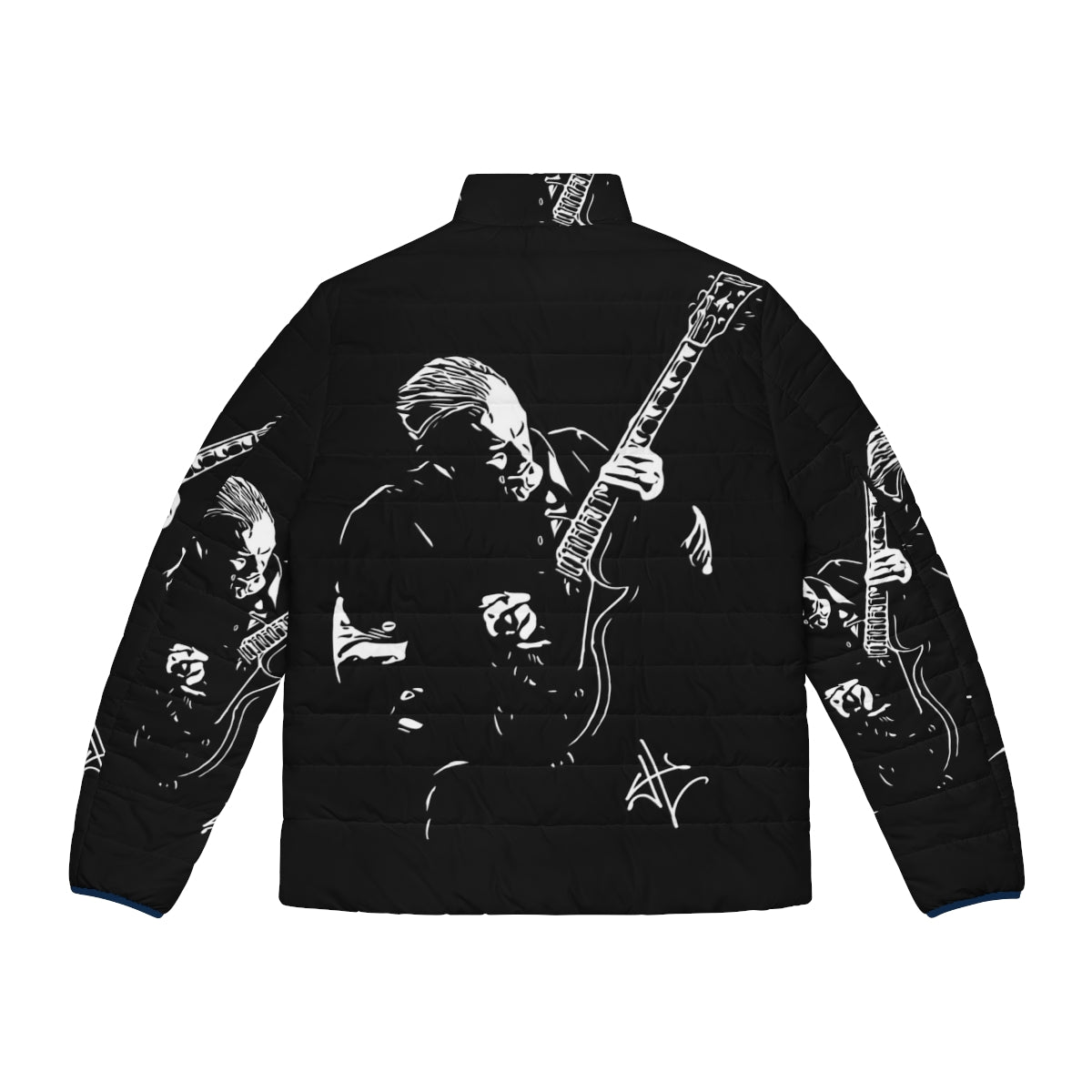 Metallica James Hetfield Vector Art Puffer Jacket for Heavy Metal Music Fans - Back