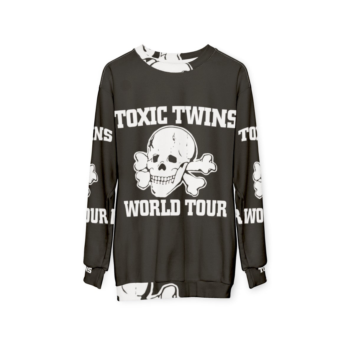 Toxic Twins Band Tour Sweatshirt with Skull Graphic - hanging