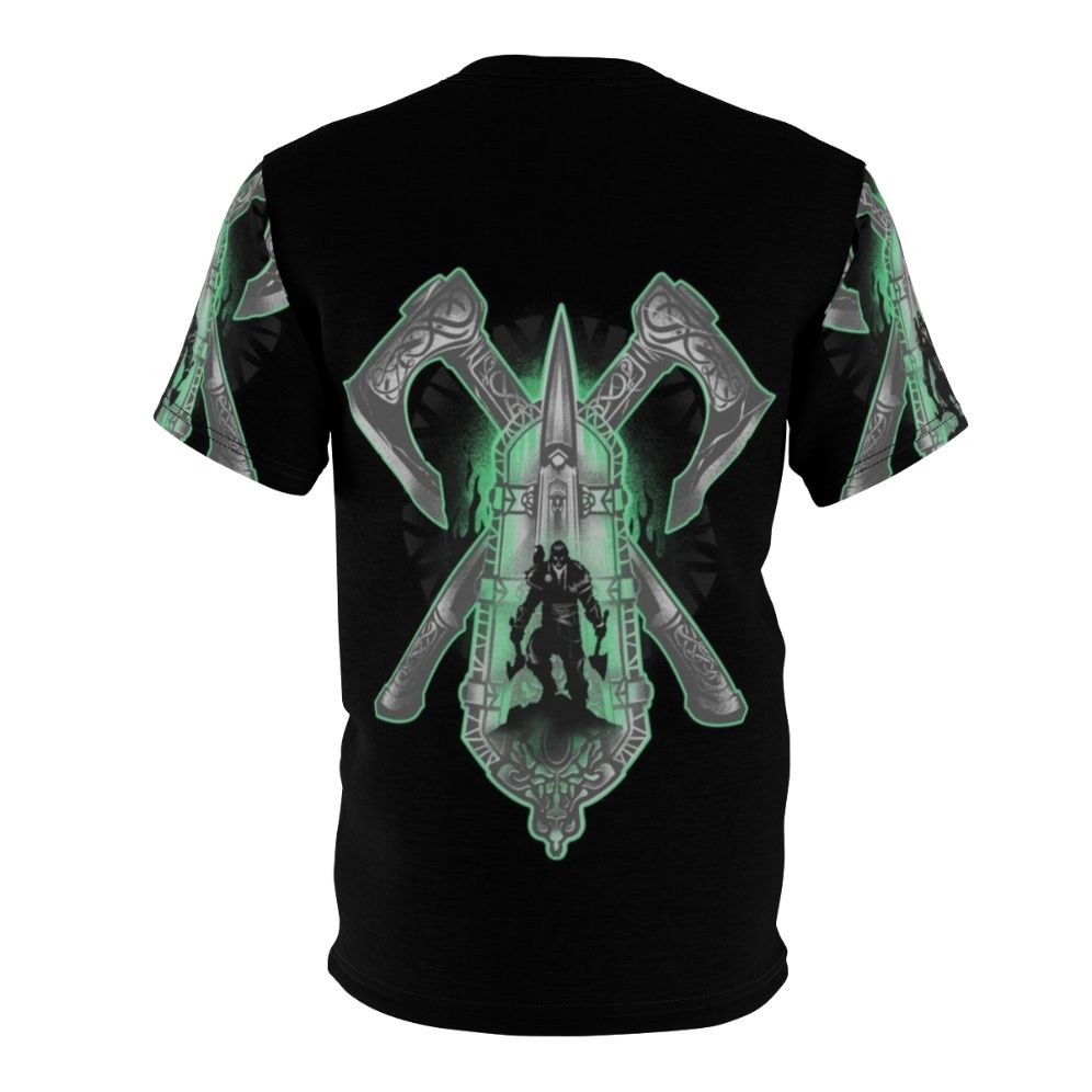 Eivor's Hidden Blade and Axe T-Shirt, featuring a Viking-inspired design for fans of Assassin's Creed Valhalla. - Back