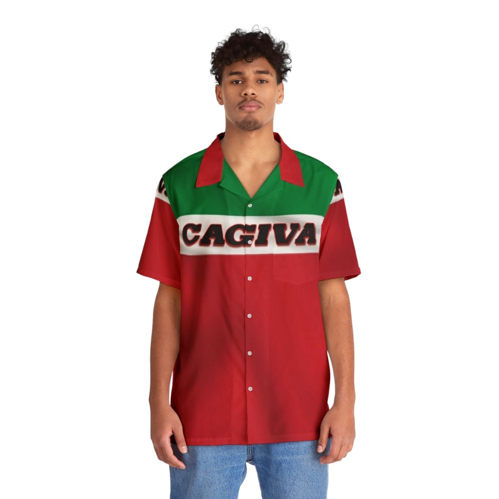 Cagiva Italian Flag Hawaiian Shirt - People Front