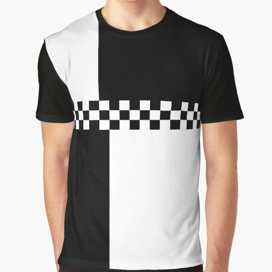 Mod ska inspired black and white graphic t-shirt