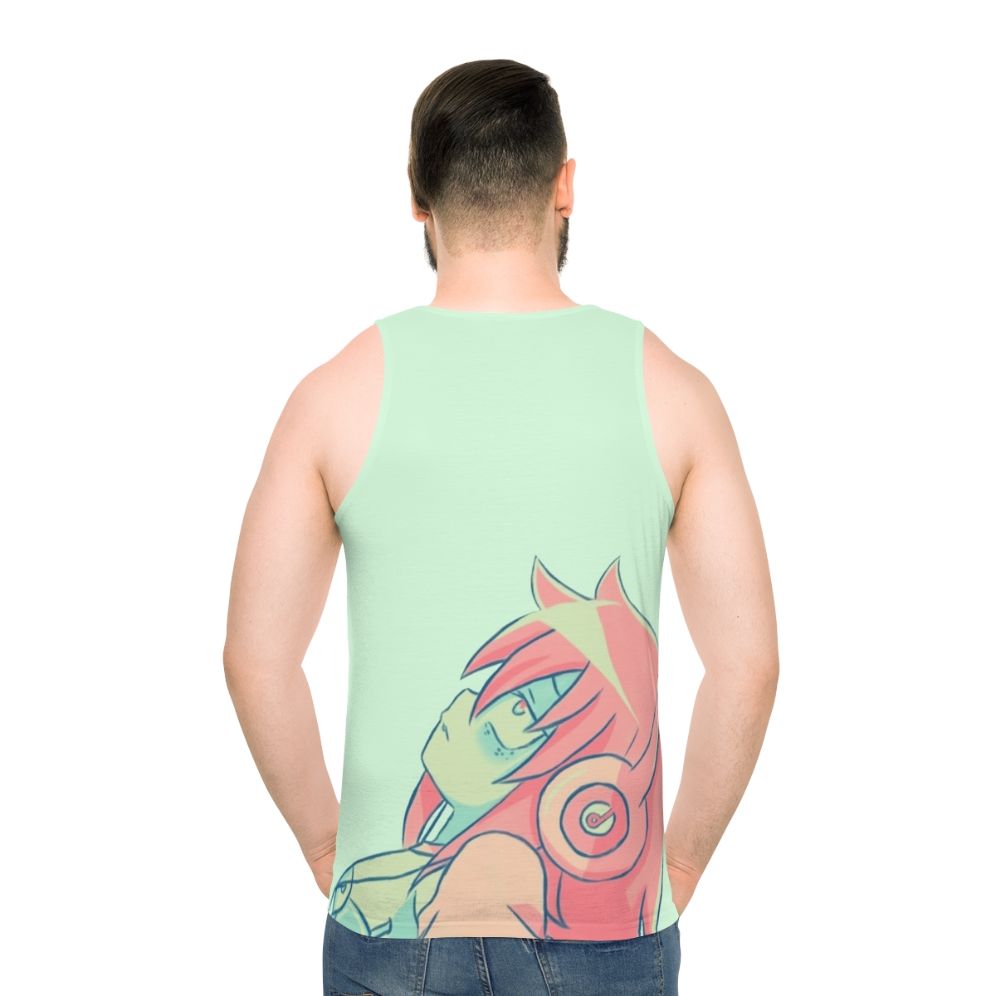 Watamote Unisex Anime Graphic Tank Top - men back