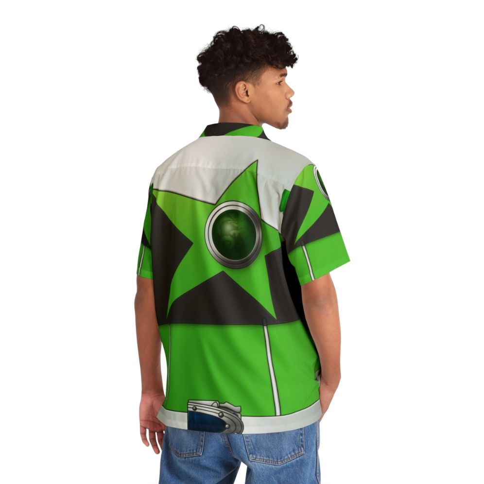 Chameleon green hawaiian shirt with space and galaxy design - People Back