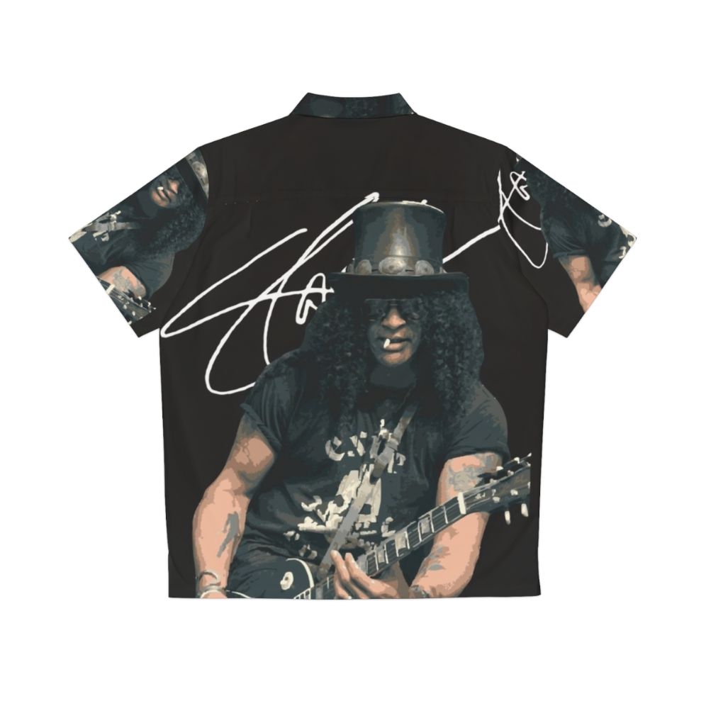 Slash Guitar Hawaiian Shirt featuring Guns N' Roses inspired design - Back