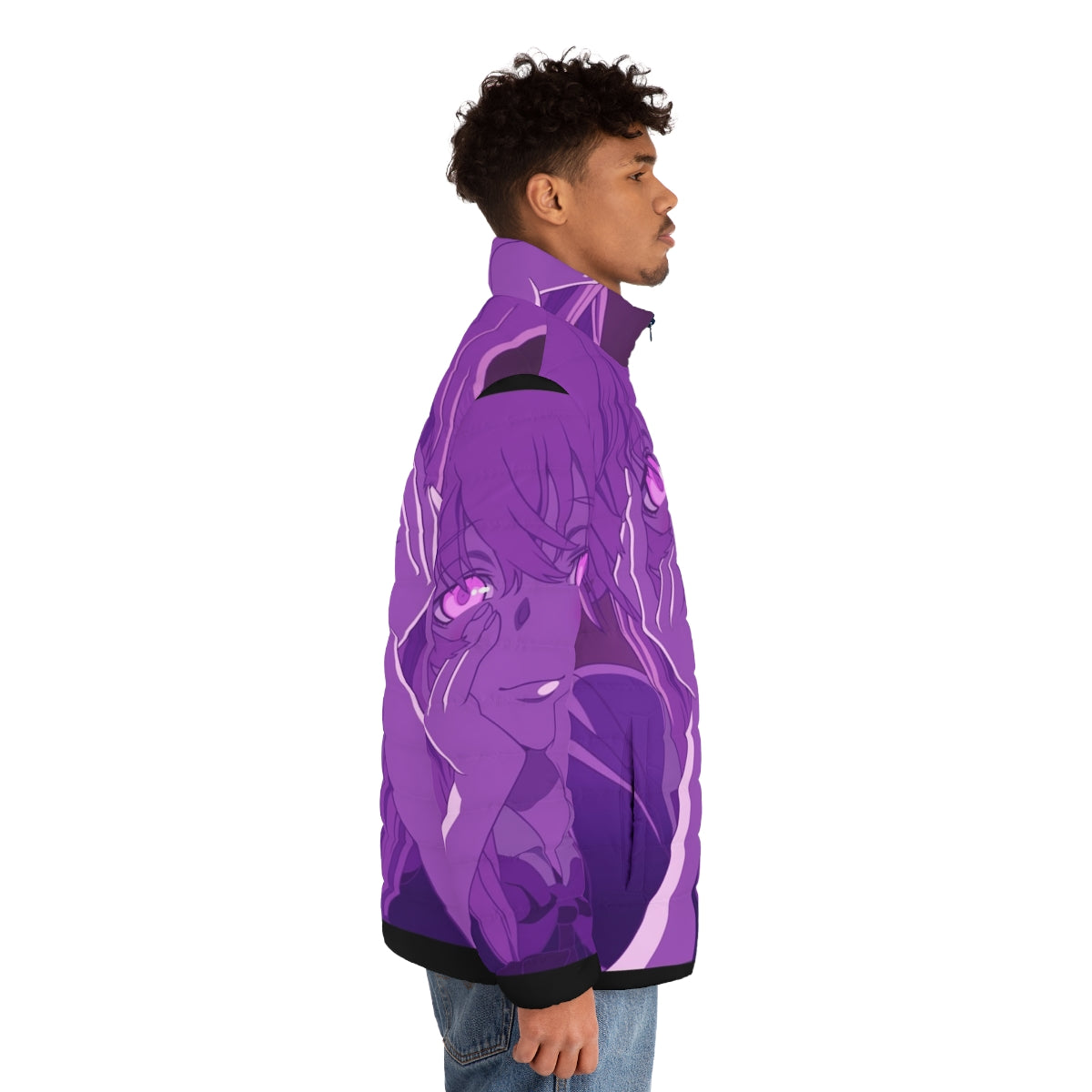 Yuno Gasai Mirai Nikki Future Diary anime-inspired puffer jacket - men side right