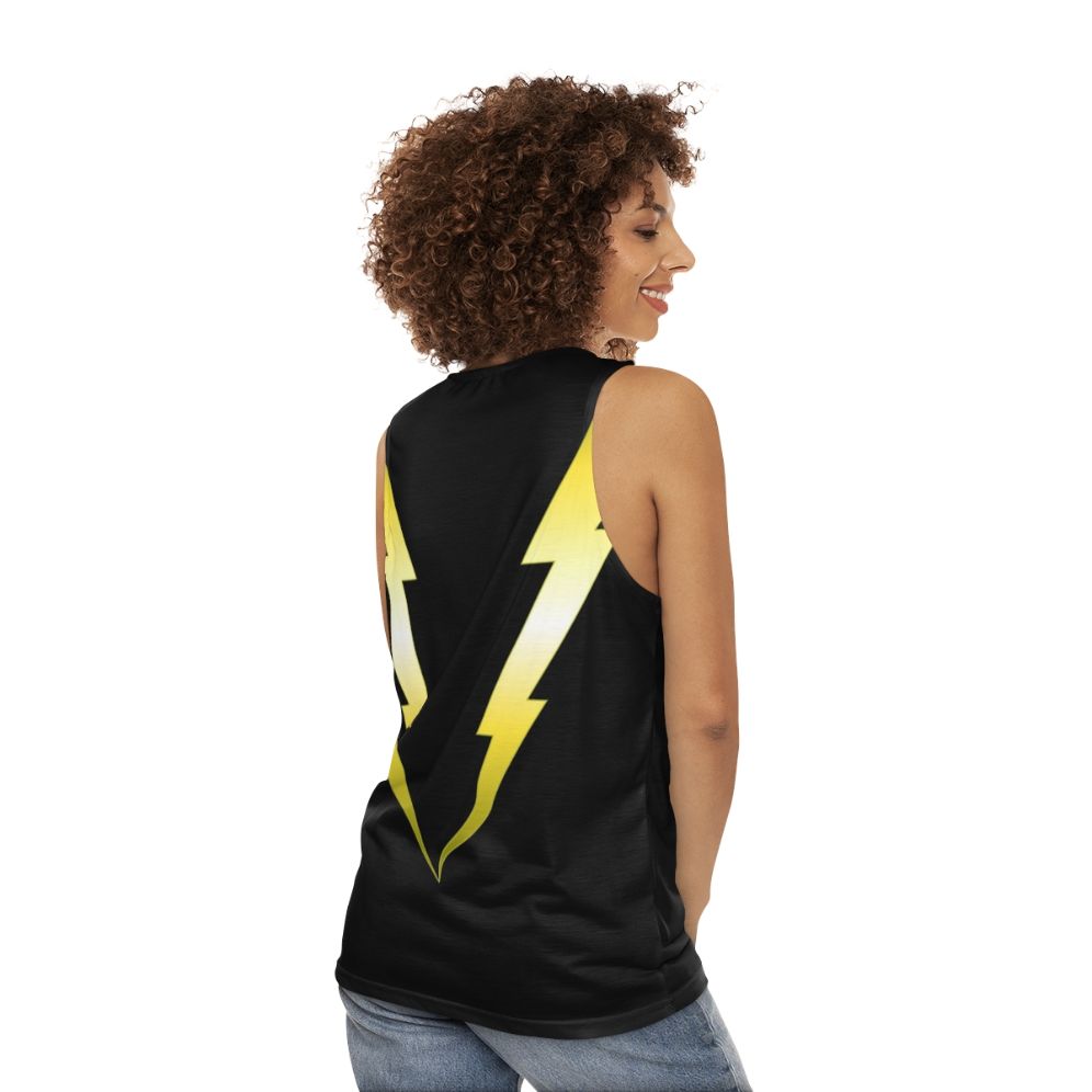 Unisex tank top with lightning bolt design - women back