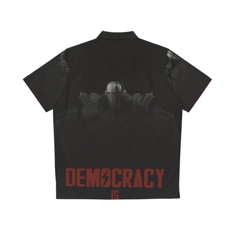 Liberty Prime Democracy Hawaiian Shirt for Fallout Gamers - Back