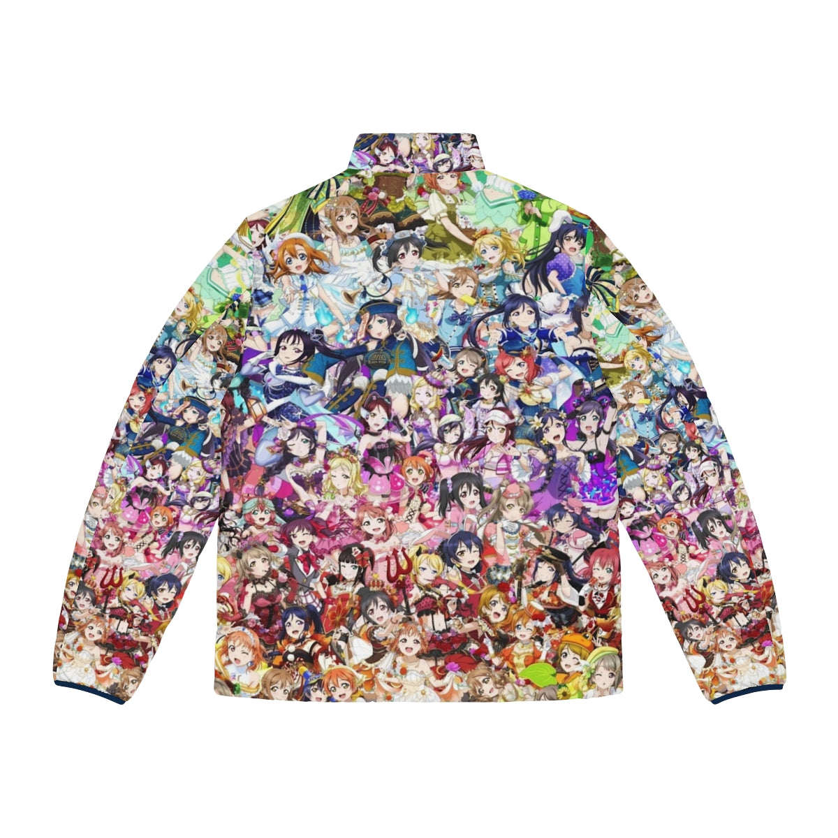 Love Live Rainbow Puffer Jacket for Anime and School Idol Fans - Back