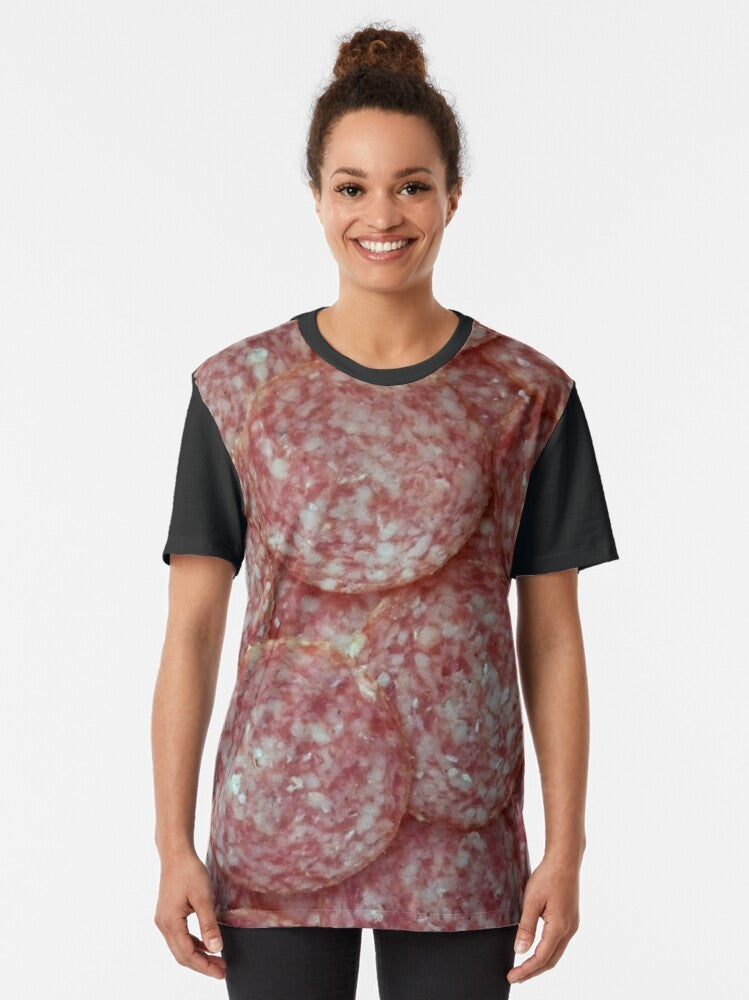 Italian salami graphic design printed on a t-shirt - Women