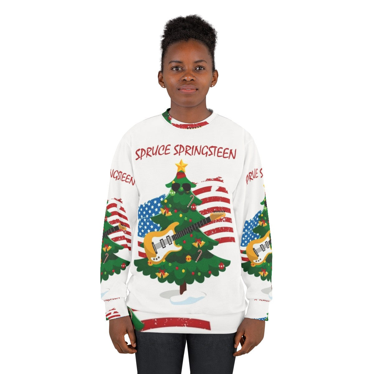 Spruce Springsteen Born to Run Christmas Sweatshirt - women