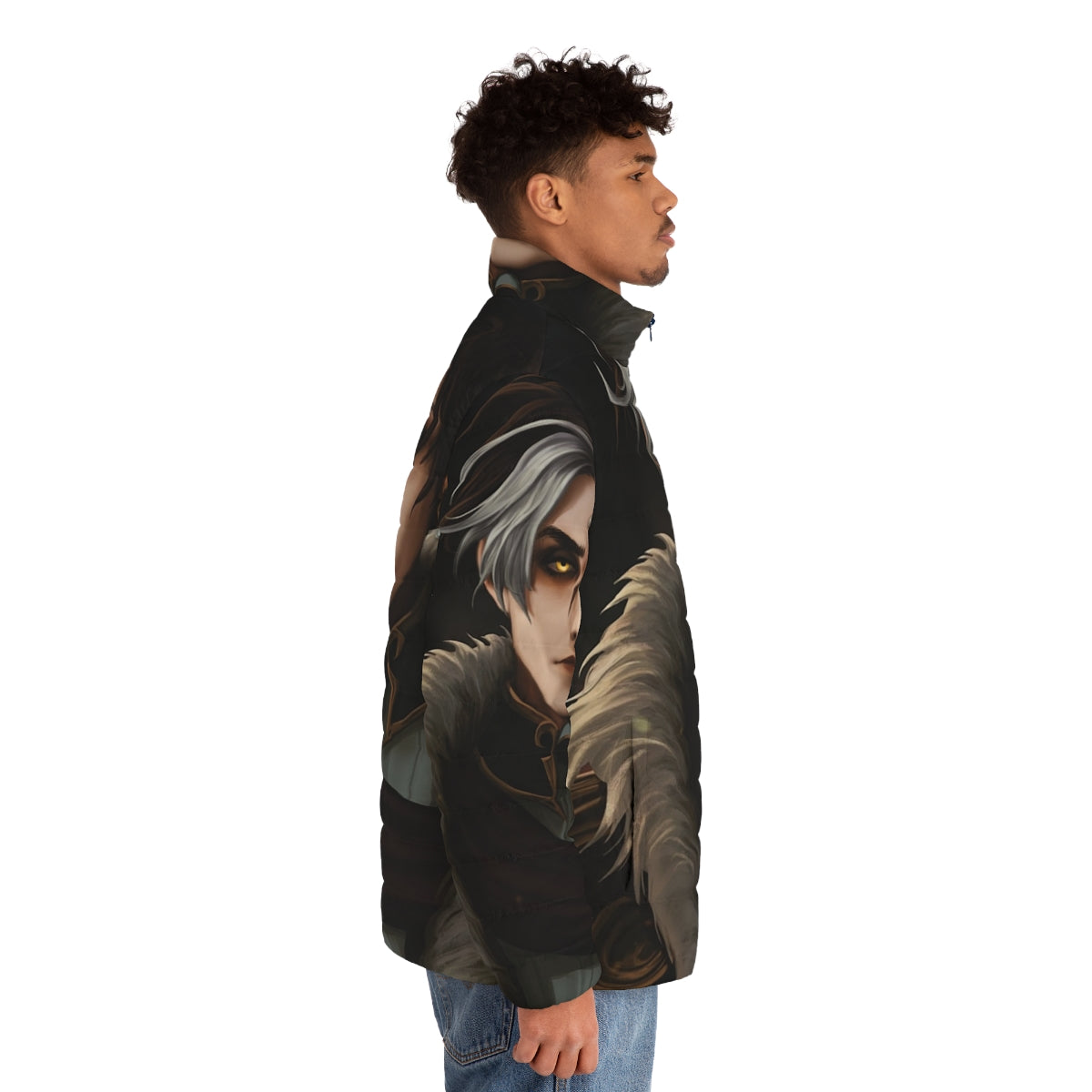 Ascian-themed emperor puffer jacket from Final Fantasy XIV - men side right