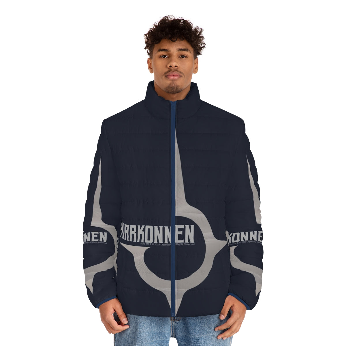 House Harkonnen Gray Puffer Jacket - Dune 2020 inspired sci-fi fashion - men front