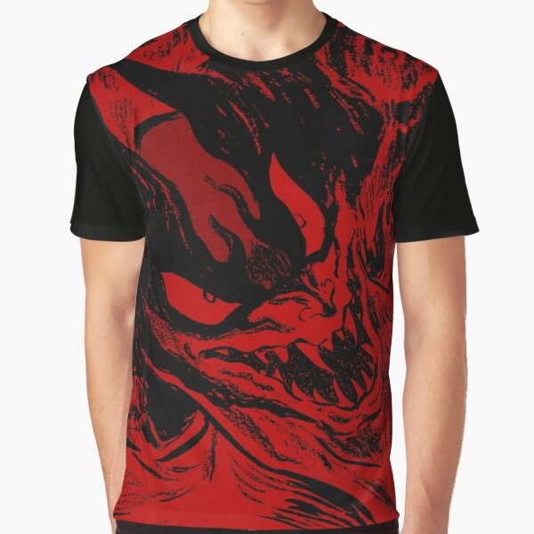 Devilman Crybaby anime graphic t-shirt with red and black devil-like figure