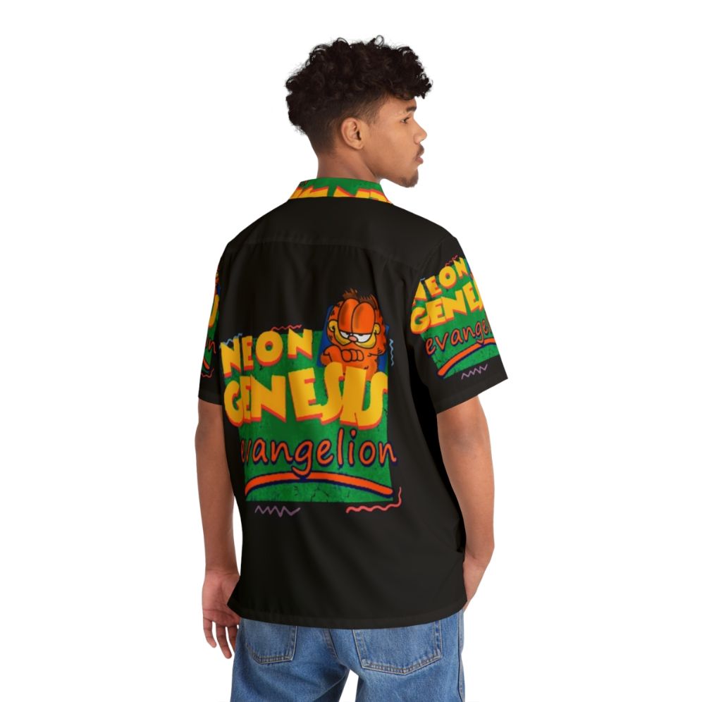 Neon Genesis Evangelion NGE Garfield Themed Hawaiian Shirt - People Back