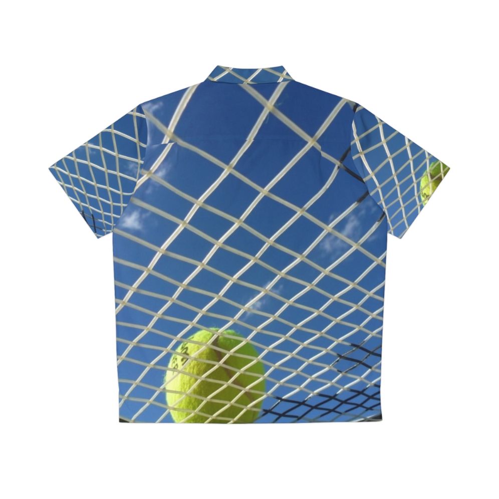 Tropical Tennis Hawaiian Shirt with Tennis Ball Print - Back