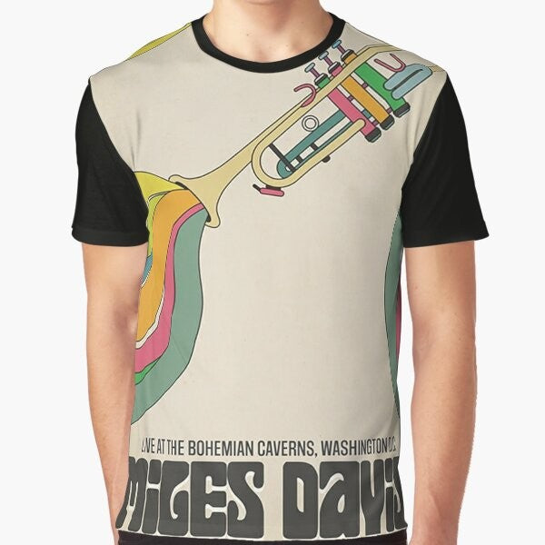 Vintage Aesthetic Davis Poster Graphic T-Shirt featuring a classic jazz music design