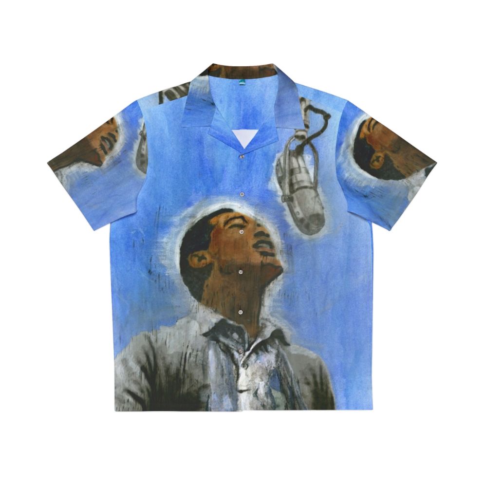 Retro Sam Cooke Hawaiian Shirt with Vintage Music Portrait Design