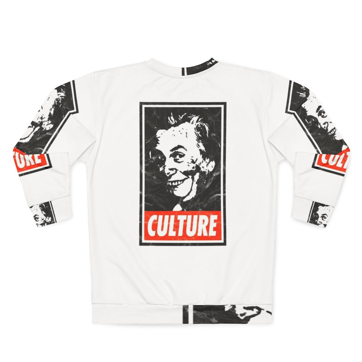 Sir Les Culture White Distressed Look Sweatshirt - Comedy, Vintage, Iconic - Back