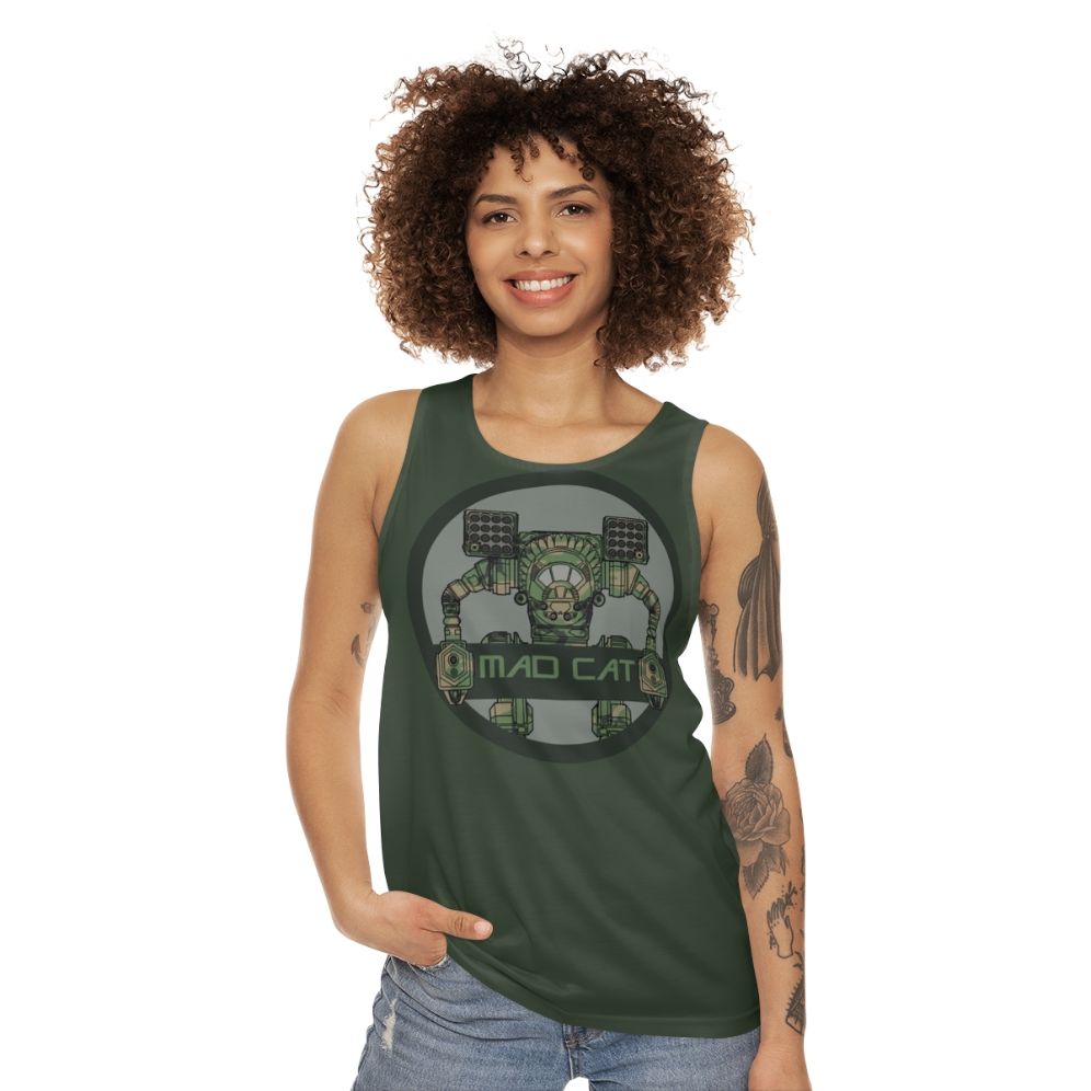 mech warrior mad cat mech camo unisex tank top - women