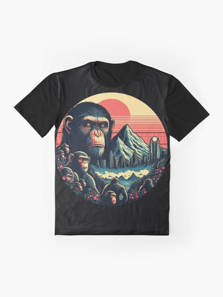 Retro graphic t-shirt featuring Proximus Caesar from the Planet of the Apes movie franchise - Flat lay