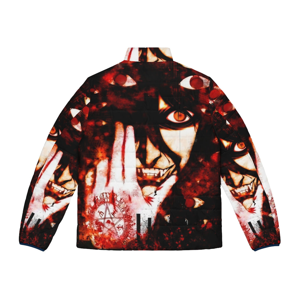 Hellsing Anime Puffer Jacket with Dark Gothic Design - Back