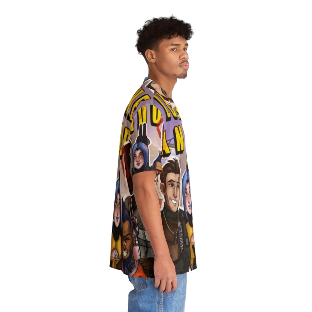 Borderlands Hawaiian Shirt with Tropical Borderlands Themed Print - People Pight