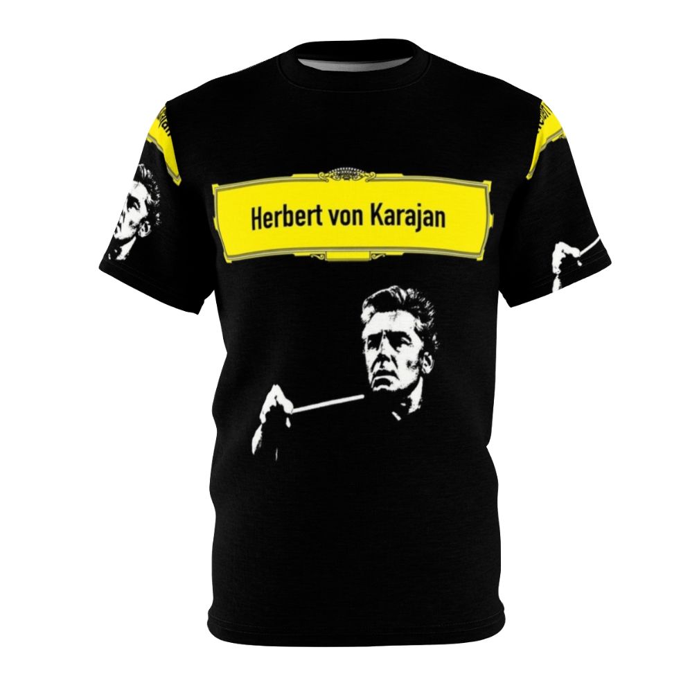 T-shirt design featuring the portrait of renowned classical music conductor Herbert von Karajan