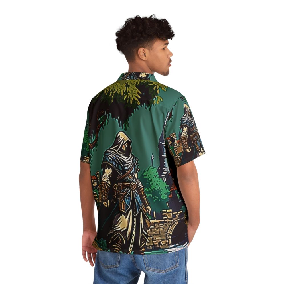 Assassin's Creed Fan Art Hawaiian Shirt - Flat lay