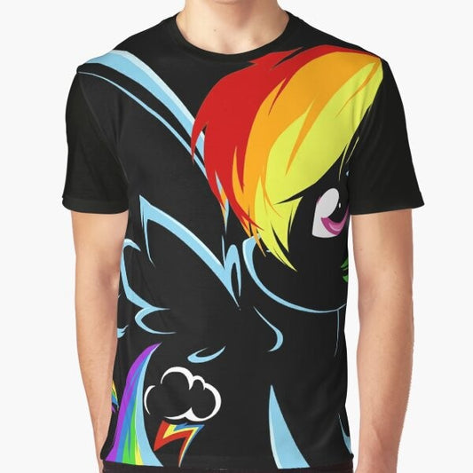 Vibrant Rainbow Dash graphic t-shirt for My Little Pony fans