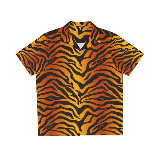 Tiger stripe print Hawaiian shirt