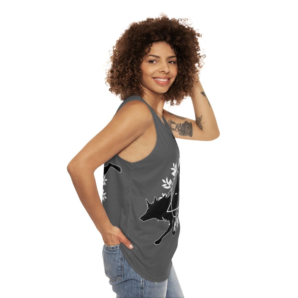 Unisex animal print tank top - women side