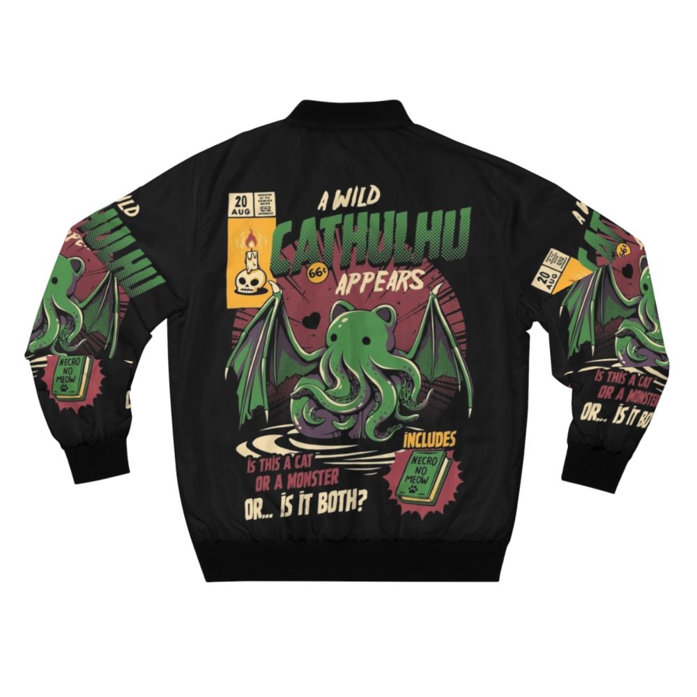 Cathulhu Retro Bomber Jacket featuring a vintage Cthulhu design - Back