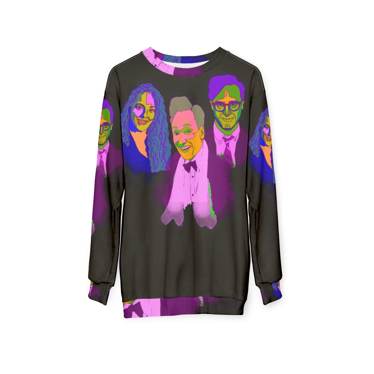 Bold and unique Conan O'Brien abstract art portrait sweatshirt - hanging