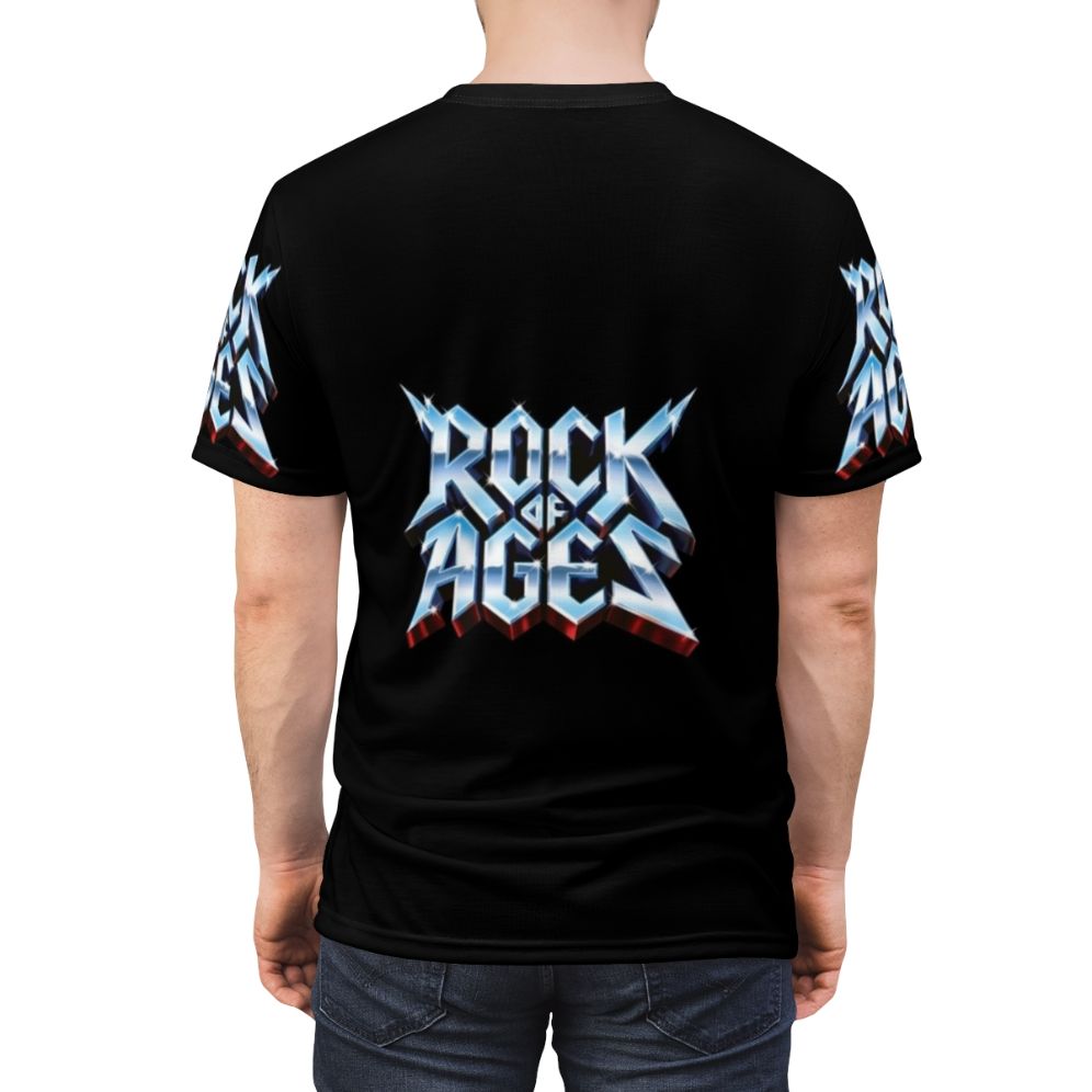 Metallic heavy metal and classic rock inspired t-shirt design - men back