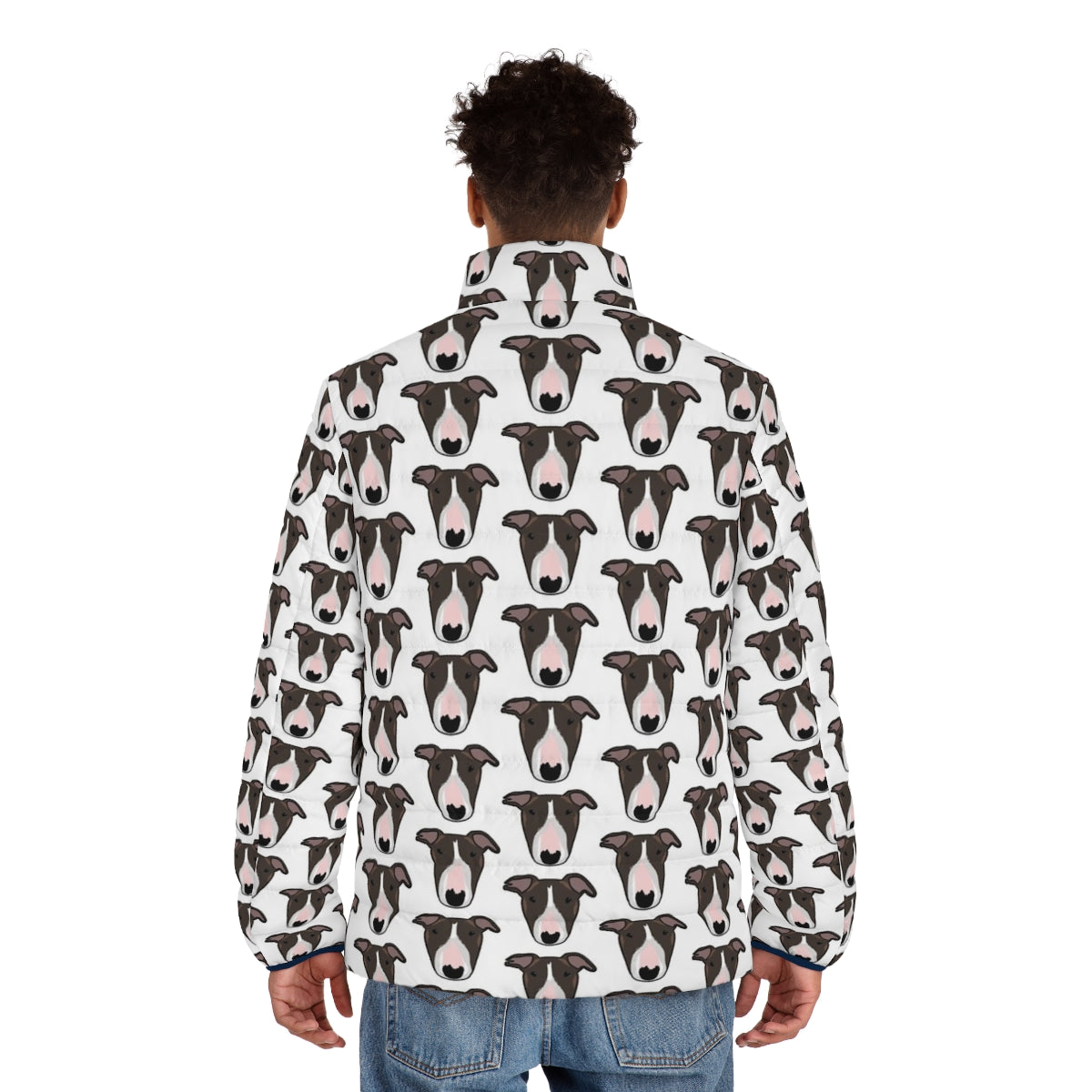 Toreigh Puffer Jacket with English Bull Terrier design - men back