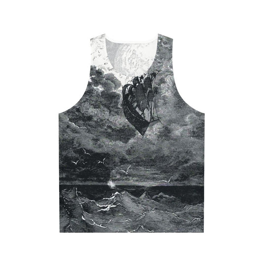 Gustave Dore's vintage engraving of a voyage to the moon on a unisex tank top