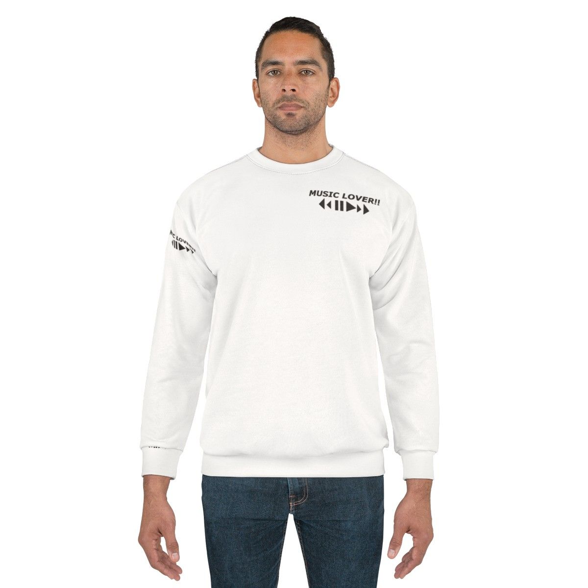 Music Lover Sweatshirt with Musical Instruments and Notes - men