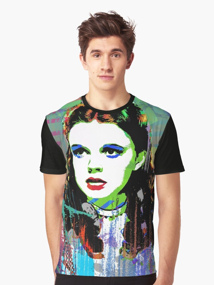 Graphic t-shirt featuring Judy Garland as Dorothy from The Wizard of Oz, a beloved LGBTQ+ icon. - Men