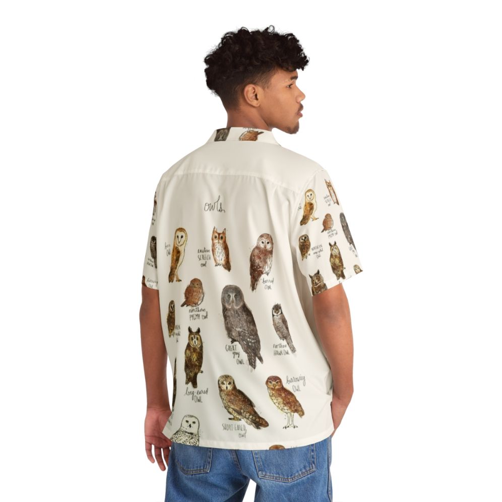 Owls Hawaiian Shirt with Tropical Owl Design - People Back