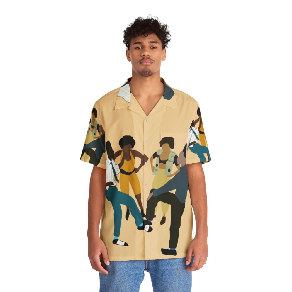 Retro 90s House Party Hawaiian Shirt with hip hop and classic movie references - People Front