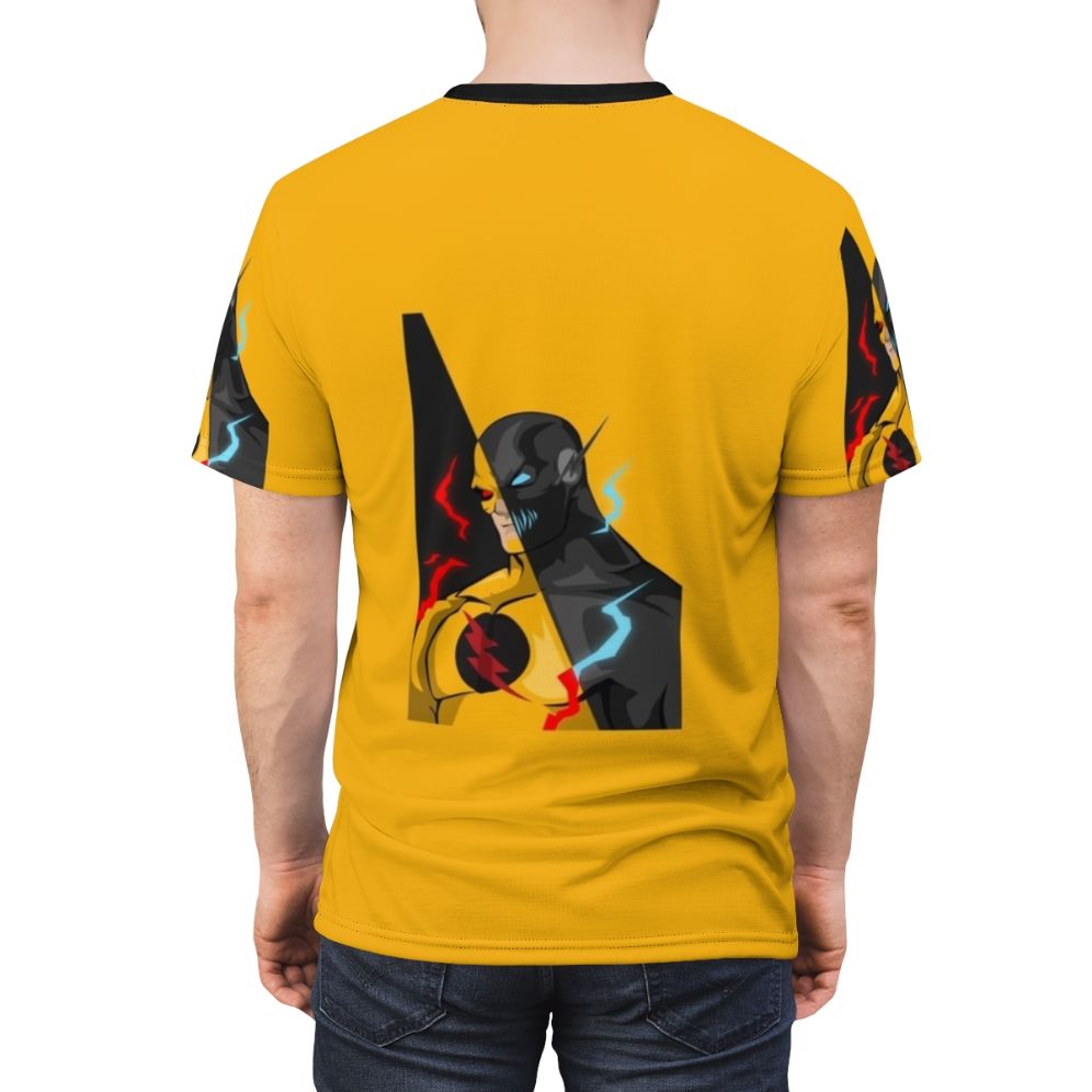 Superhero themed Zoom inspired t-shirt with bold graphic design - men back