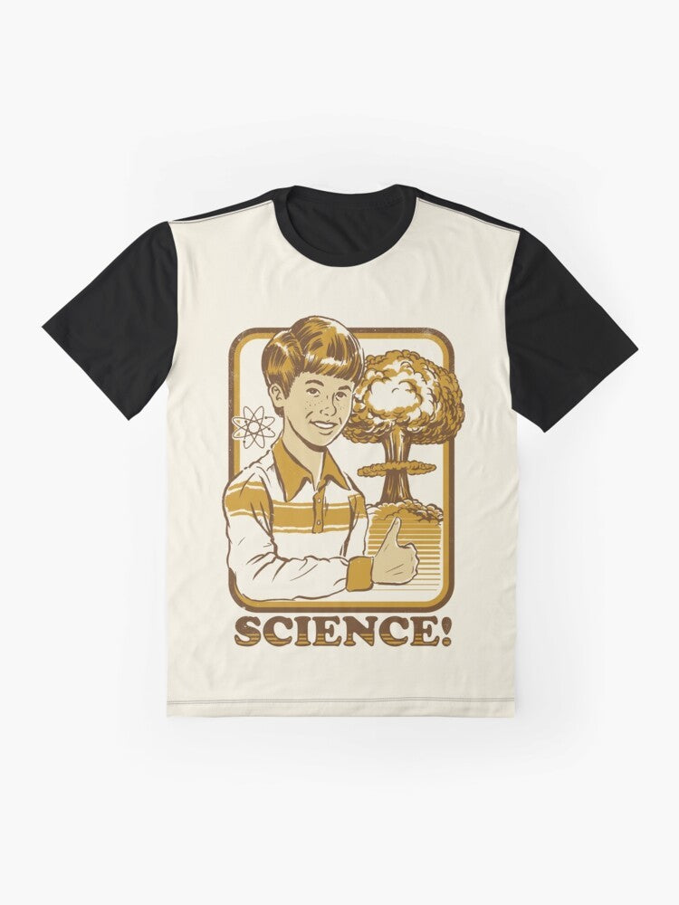 Atomic Science Graphic T-Shirt with Explosion Design - Flat lay