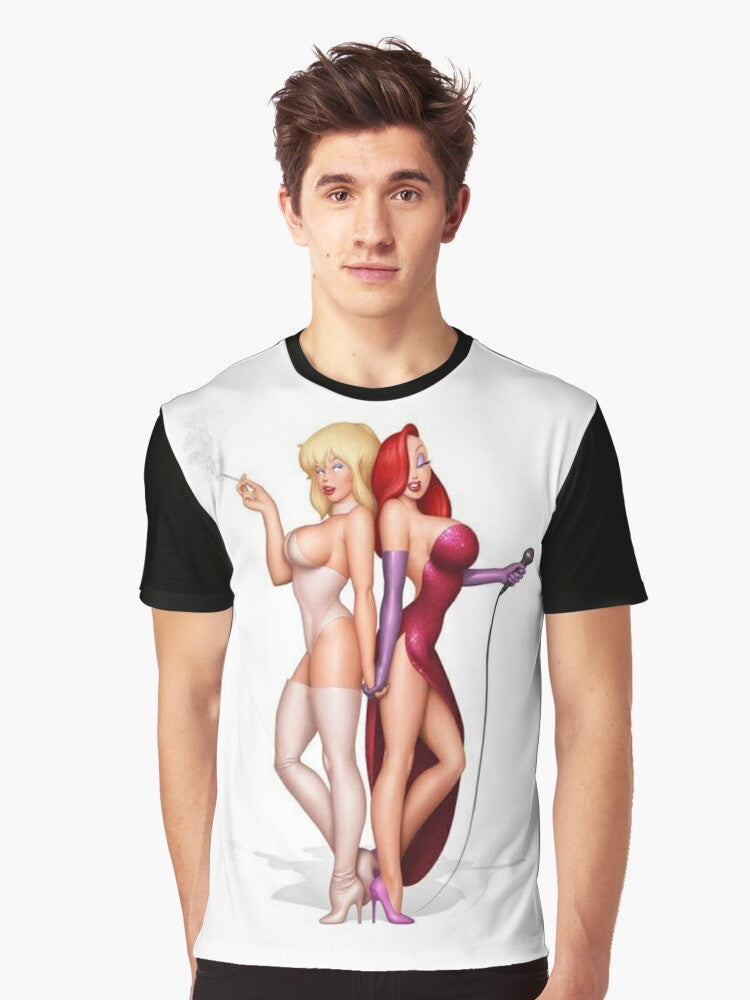 Sexy Jessica Rabbit and Holli Wood graphic design on a t-shirt - Men