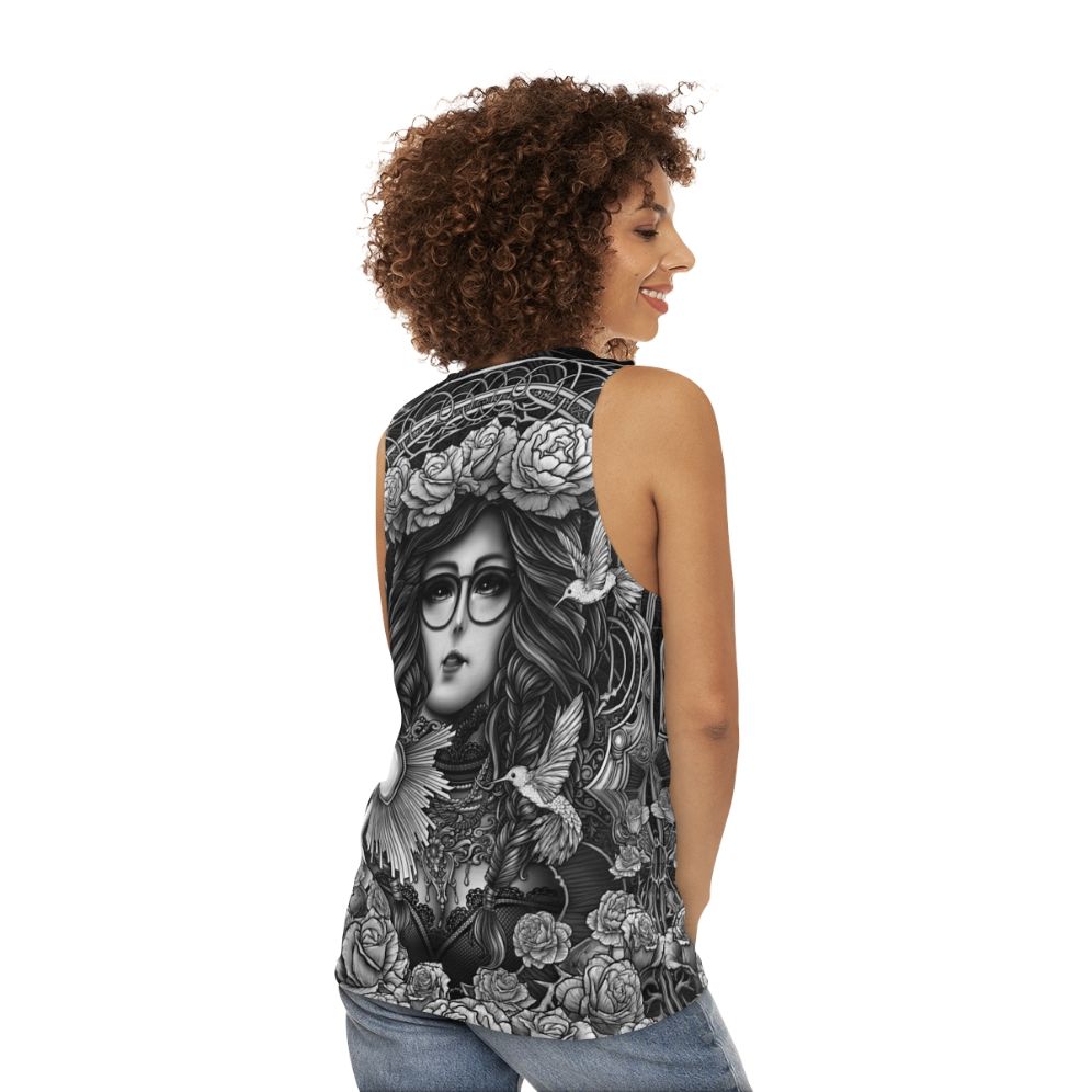 Gothic and occult inspired unisex tank top - women back