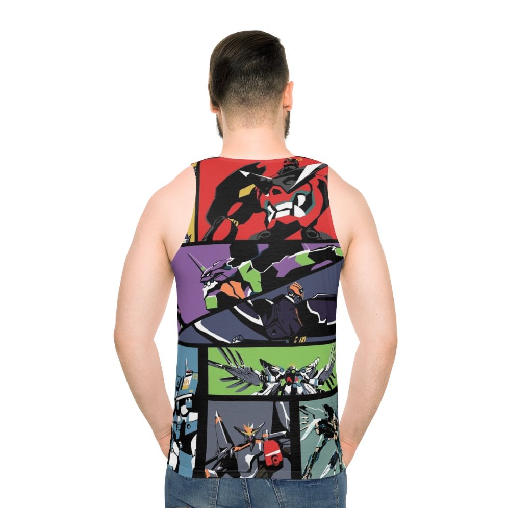 Super Robot Unisex Anime Tank Top - men back