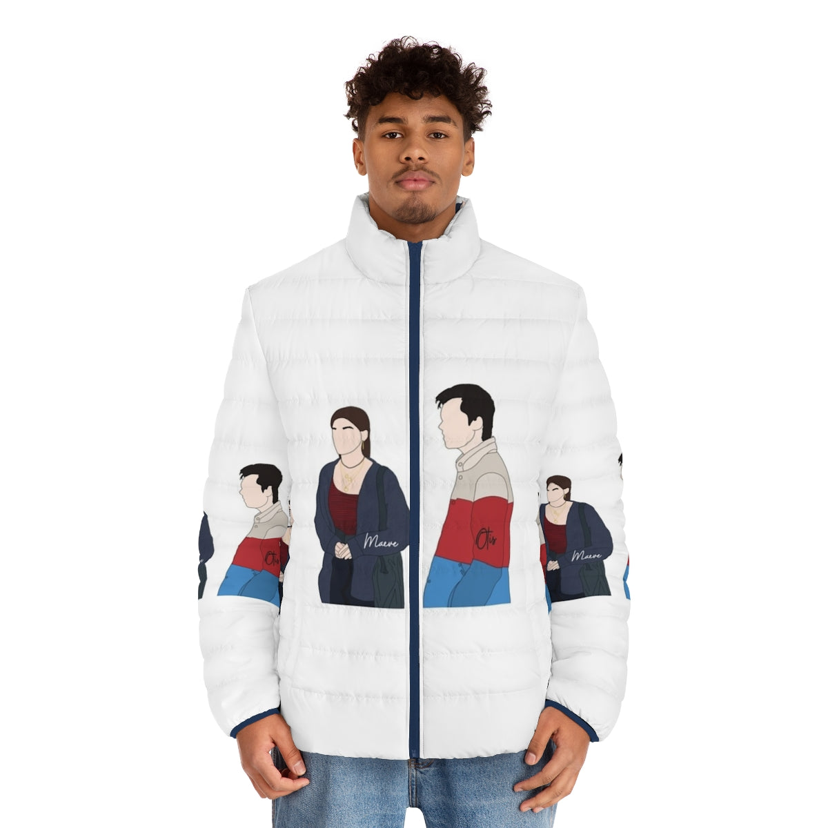 Sex Education Otis and Maeve Puffer Jacket - Stylish Netflix Apparel with Focus Keyword "sex education" - men front