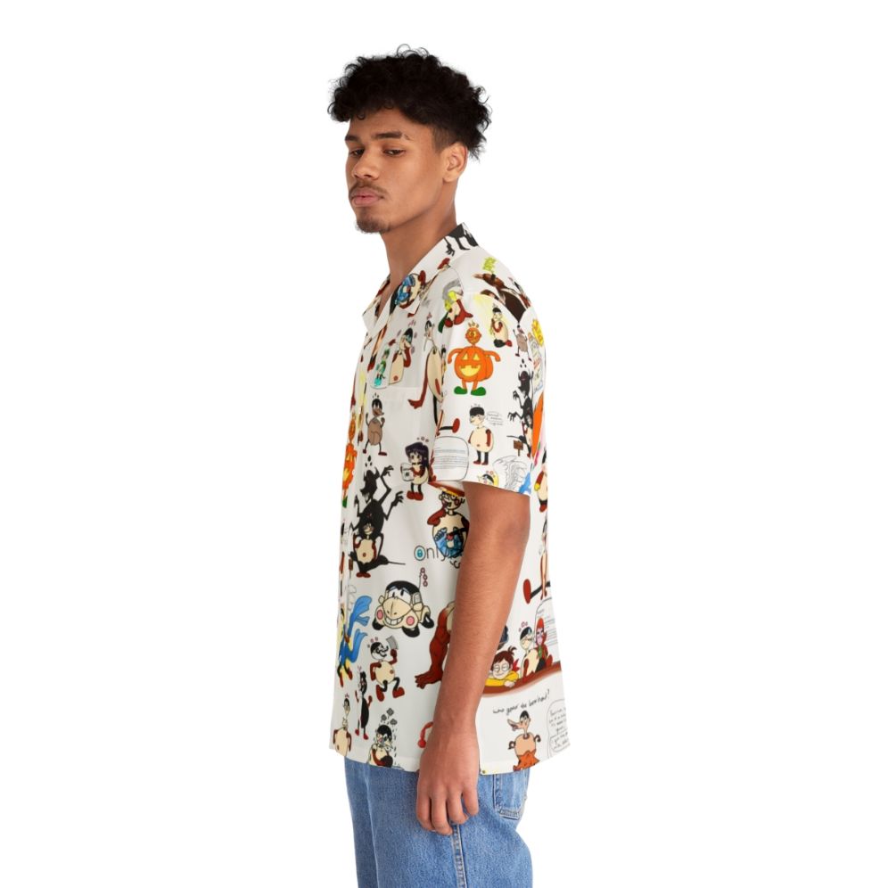 Barican Hawaiian shirt with tropical pattern and Chargeman Ken inspired design - People Left