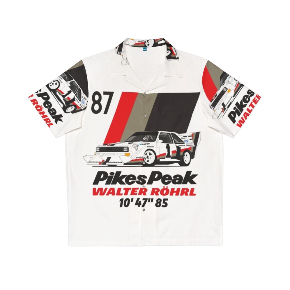 Vintage Walter Rohrl Pikes Peak '87 Audi Quattro Hawaiian Shirt